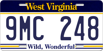 WV license plate 9MC248
