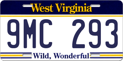 WV license plate 9MC293