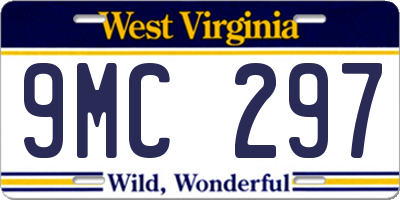 WV license plate 9MC297