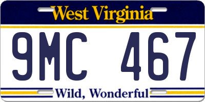 WV license plate 9MC467