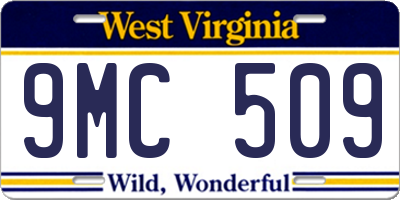 WV license plate 9MC509