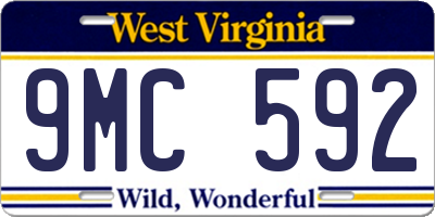 WV license plate 9MC592