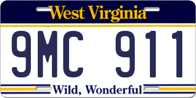 WV license plate 9MC911