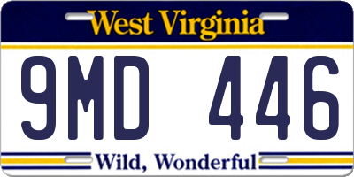 WV license plate 9MD446
