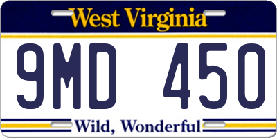 WV license plate 9MD450