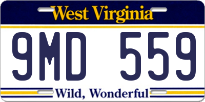 WV license plate 9MD559