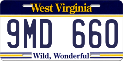 WV license plate 9MD660