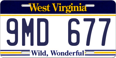 WV license plate 9MD677
