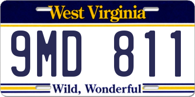 WV license plate 9MD811