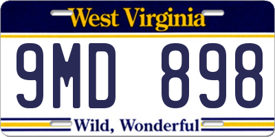WV license plate 9MD898
