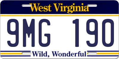 WV license plate 9MG190
