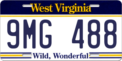 WV license plate 9MG488