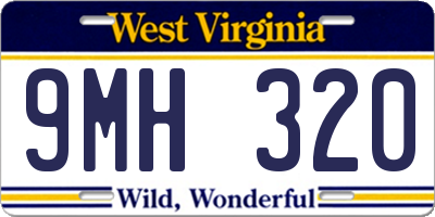 WV license plate 9MH320