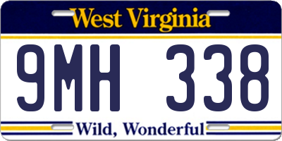 WV license plate 9MH338