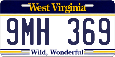 WV license plate 9MH369