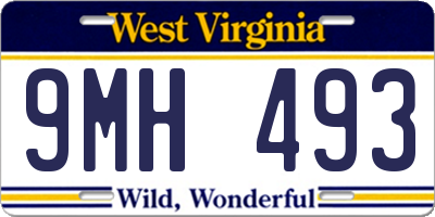 WV license plate 9MH493