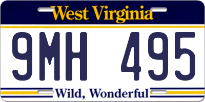 WV license plate 9MH495