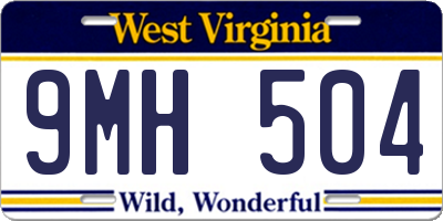 WV license plate 9MH504
