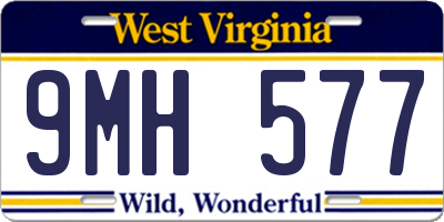 WV license plate 9MH577