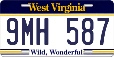 WV license plate 9MH587