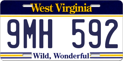 WV license plate 9MH592