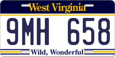 WV license plate 9MH658