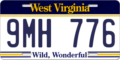WV license plate 9MH776