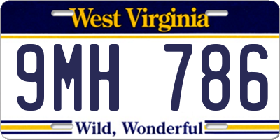 WV license plate 9MH786