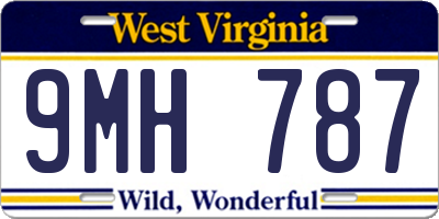WV license plate 9MH787