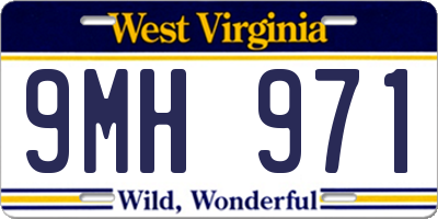 WV license plate 9MH971