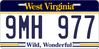 WV license plate 9MH977