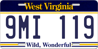 WV license plate 9MI119