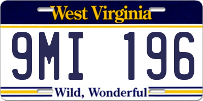 WV license plate 9MI196