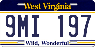 WV license plate 9MI197