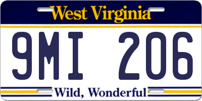 WV license plate 9MI206