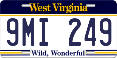 WV license plate 9MI249
