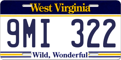 WV license plate 9MI322