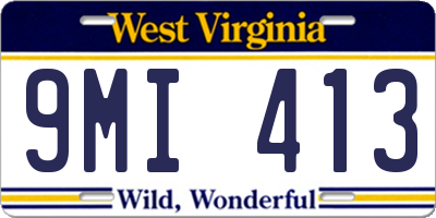 WV license plate 9MI413
