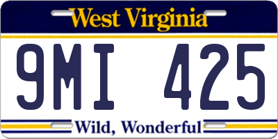 WV license plate 9MI425