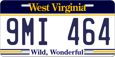 WV license plate 9MI464