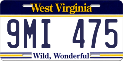 WV license plate 9MI475