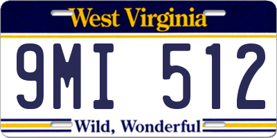 WV license plate 9MI512