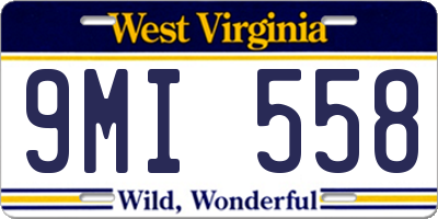WV license plate 9MI558
