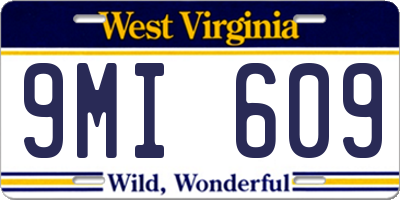 WV license plate 9MI609