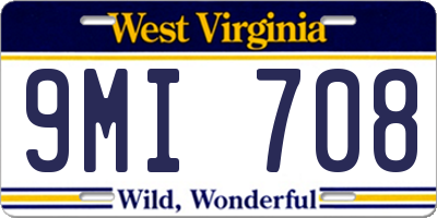 WV license plate 9MI708