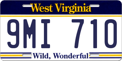 WV license plate 9MI710