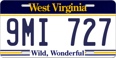 WV license plate 9MI727