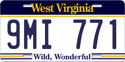 WV license plate 9MI771