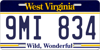 WV license plate 9MI834