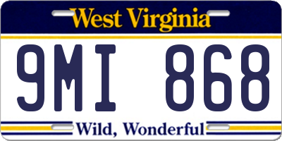 WV license plate 9MI868